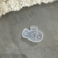 Pince à cheveux mignonne en forme de poisson blanc translucide avec design dauphin - Mini / Poisson Bleu - Mini