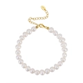 Bracelet élégant en argent sterling S925 avec perles d'eau douce et fermoir doré - Bracelet Doré Tout en Perles (GPB10)