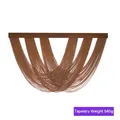 Tapiz bohemio tejido a mano en algodón marrón con barra de madera, modelo 540g - 100*60CM / Marrón