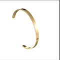 Bracelet jonc ouvert en forme de C minimaliste en acier inoxydable plaqué or poli - 6mm / Doré