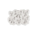 White silicone mold featuring six bow-shaped cavities for DIY fondant and resin crafts - No. 3 (15-1070) / Gray