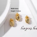 18K gold-plated pineapple fruit pendant with zircon, 6x11.5mm size for DIY bracelet - Style 18 Pineapple