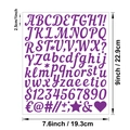 Autocollants de lettres et chiffres violets de 1 pouce pour décorations DIY et journaux - Écriture Manuscrite Violet (P225)
