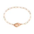 Bracciale in acciaio inossidabile placcato oro 18k con maglia a graffetta e manette - Bracciale Oro Rosa