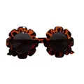 Toddler flower shaped sunglasses in classic leopard tortoiseshell finish with dark lenses - Kids / C28 Tortoiseshell Frame Grey Lens