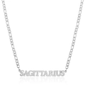 Silver stainless steel NK chain necklace featuring Sagittarius zodiac letter pendant - Steel Sagittarius