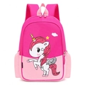 Pink unicorn toddler backpack for girls aged 2-4 with cute cartoon design and side mesh pocket - Pegasus Rose Red