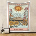 Retro Tarot The Sun wall tapestry with sunflower and butterfly for room wall decor - Gt220101-16 / 73*95CM (Cross-border Brushed)