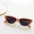 Chic cat eye sunglasses with resin peach frames and dark grey lenses for women - Solid Pink