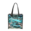 Holographic PU leather tote bag with zebra print and inspirational text in a trendy style - Zebra Pattern (Black)