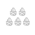 Silver stainless steel lucky bag pendants with Fu character for DIY jewelry making - Fortune Cat / Silver