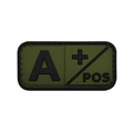 Taktisches Armee-Grün PVC-Patch mit erhabener A+ POS Blutgruppen-Markierung und Klett - A+ / Armeegrün
