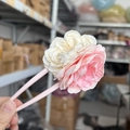 Épingle à cheveux rose et blanche en forme de rose élégante pour femme style chinois - Blanc Dégradé Rose