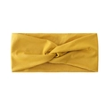 Women mustard yellow twisted headband, wide hair band vintage retro hair accessories soft. - Turmeric
