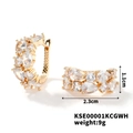 Orecchini in oro con cristalli bianchi a goccia e gemme rotonde in stile vintage - Base Oro Stile Strass Tutto Bianco (KSE00001KCGWH)
