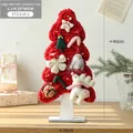 Handcrafted large red wool felt Christmas tree desk ornament with wooden base 20x40cm - Large (40CM) / Red
