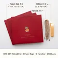 Set sacchetti regalo rossi per festa degli insegnanti con nastri 30x12x27cm - Grande / Rosso Omaggio