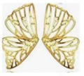Pair of stylish golden hollow butterfly wing earrings with a minimalist metal design - Hollow Butterfly Earrings / Gold