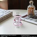 Pink wavy glass candle holder with 5.5cm base diameter for elegant home table decor - Double Ring Column Holder - Pink