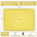 Extra thick 70x50cm lemon yellow platinum silicone baking mat with round measurement marks - 5mm / 70x50cm / Yellow