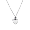 Silver-tone heart urn necklace with white shell inlay for memorial or perfume - Steel Color Style (KN81559-Z)
