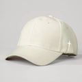 Dettaglio della stella a croce ricamata su un cappellino da baseball in cotone crema - Taglia unica / Beige