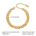 Detail eines 7,1mm goldfarbenen Edelstahl-Panzerarmbands mit Maßen und Gewicht - 7.1mm Breite Armband (YYB025062-7)