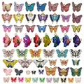 Pendentifs papillons colorés en alliage aux motifs variés pour la création de bijoux - Ensemble de 60 Papillons en Émail Mixtes (SN805)