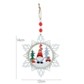 Three-layer wooden snowflake ornament featuring a Christmas gnome and red truck motif - Long Hat Gnome