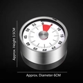 Mechanical 60-minute stainless steel kitchen timer with red visual countdown disk - White Timer