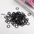 Bulk pack of black elastic hair ties for girls made of soft fabric for gentle hair styling - 2cm Ribbed Black