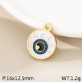Golden evil eye charm pendant with blue and white enamel for Halloween jewelry making - Evil Eye Style (KLJ10382-ZLA)