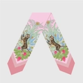 Rosa Seidenschal mit Tigermotiv und tropischem Blumenmuster für Damen - Dschungel Tiger Stil / Rosa Tiger