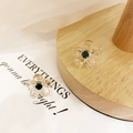 Mini camellia hair claw clip with emerald green rhinestone in transparent resin finish - 116 Champagne Rhinestone (1pc)