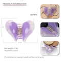 Elegante pinza para el cabello de acetato morado con forma de corazón y mármol - Pinza de Corazón / Morado