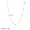 18k gold plated stainless steel necklace with 6.5mm white star pendant, weight 4.2g - White Star Necklace (TN3403)