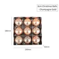 9-piece champagne gold Christmas ball ornament set in decorative silver snowflake gift box - Champagne Gold