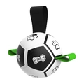 Ballon de football interactif pour chien avec sangles en nylon pour entraînement et jeu - Style Empreinte de Dessin Animé / Jouet de Football 18cm + Accessoire Pompe à Air