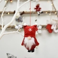 Gnomo natalizio di peluche con cappello rosso a stelle per decorazione dell'albero - Rosso