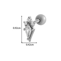 Silver kite-cut drop zircon cartilage stud with screw-back, size 0.92x0.42cm - 1# Silver - Kite Shape