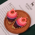 Style 4 Rose Red Woven Earrings