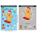 Weihnachtsfensterbilder Set mit Lebkuchenmann auf Skateboard und Geschenkaufklebern - BQ295 Lebkuchenmann