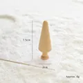 Mini solid wood cone Christmas tree ornament, 7.5cm height, natural wooden finish - Tall Cedar Cone Style(7.5cm) / Natural Wood Color