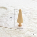 Mini solid wood cone Christmas tree ornament, 7.5cm height, natural wooden finish - Tall Cedar Cone Style(7.5cm) / Natural Wood Color