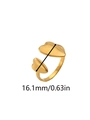 Vintage 18k gold plated stainless steel open ring with double heart design - Symmetrical Double Heart