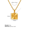 Collana con pendente quadrato in acciaio inossidabile placcato oro 18K e catena 40+5cm - XL160 Collana quadrata dorata