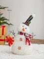 Charming 40cm Christmas snowman plush figure with red scarf and black top hat - Small Snowman with Gentleman Hat