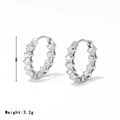 Silver 18mm hoop earrings with sparkling cubic zirconia stones and 3.2g weight - Silver-White Zircon