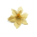 Golden artificial Christmas tree flower ornament with sparkling metallic fabric texture - Pale Yellow