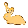 Golden bunny pendant charm in polished stainless steel for DIY jewelry making - Gold Rabbit